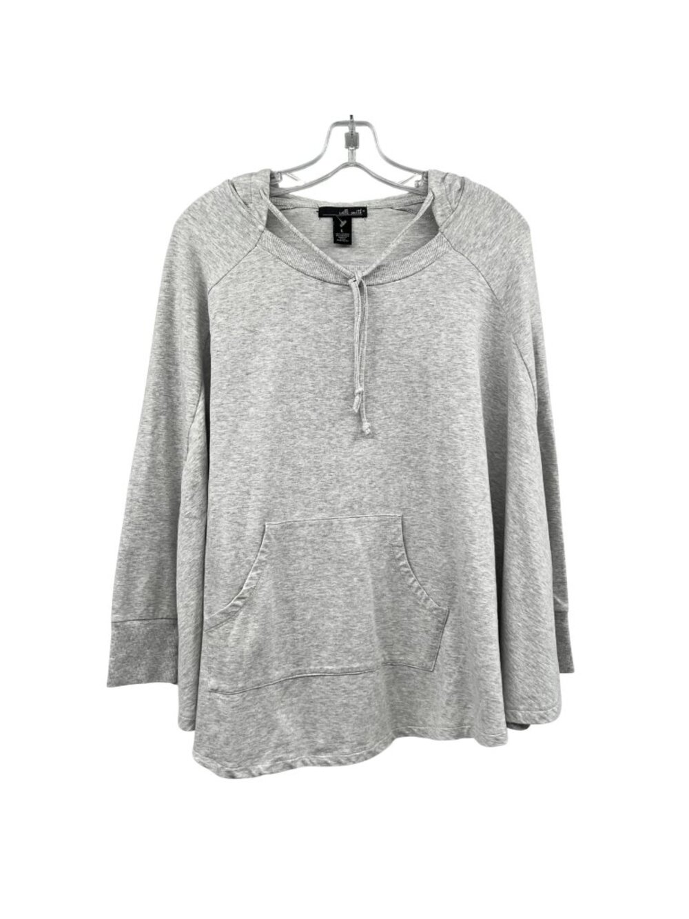 Willi Smith Womens Pullover Hoodie Heather Gray Pocket Size Large